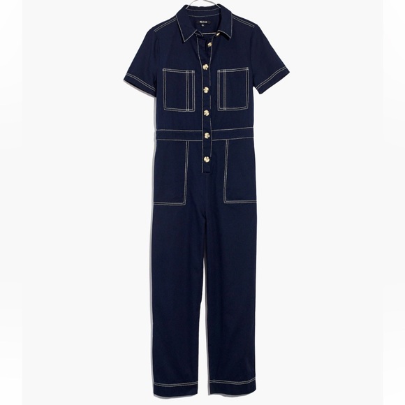 Madewell Contrast Stitching Retro Jumpsuit - Picture 4 of 9